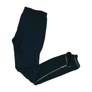 Nordstrom Black Ankle Zip Ponte Leggings Size M - Gold Zippers Punk Utility